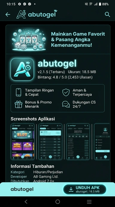 Tampilan halaman APK abutogel