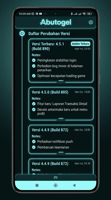 Tampilan riwayat versi abutogel