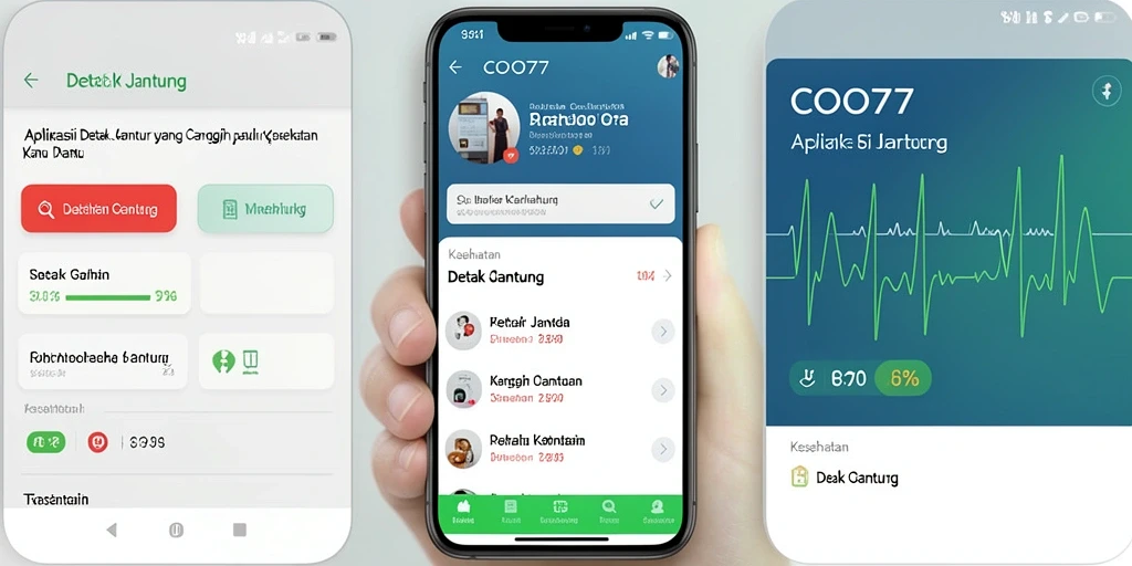 Antarmuka COO77 yang menampilkan pemantauan detak jantung secara real-time.