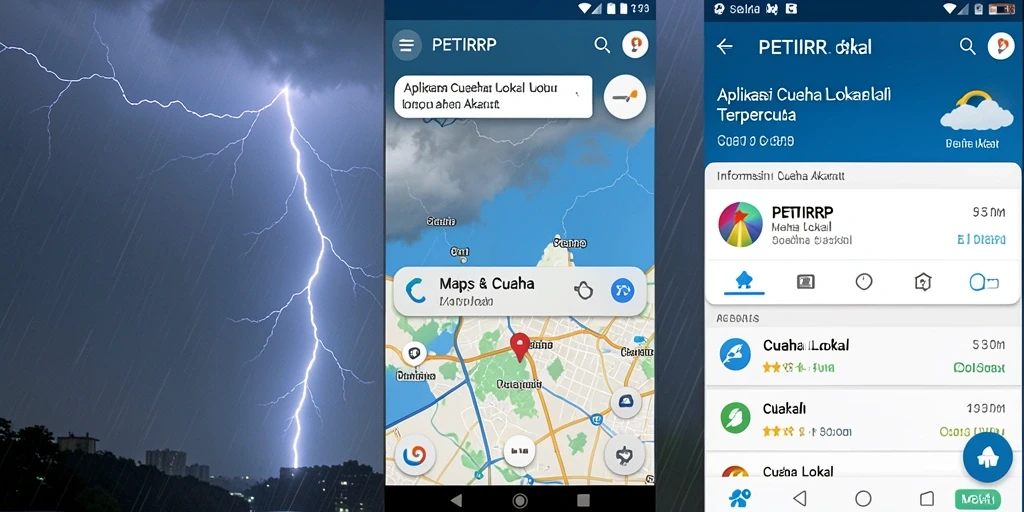 Tampilan antarmuka aplikasi Cuaca Lokal PETIRRP yang user-friendly.